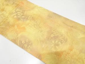 唐花模様織り出し　袋帯